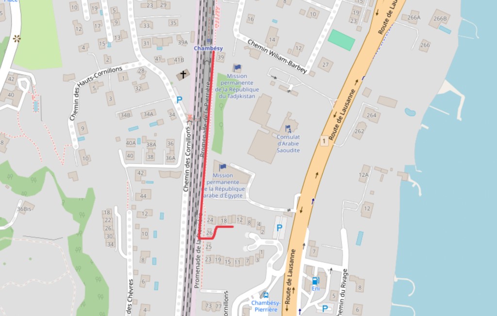 Custom shortcut route drawn on Draw on a Map